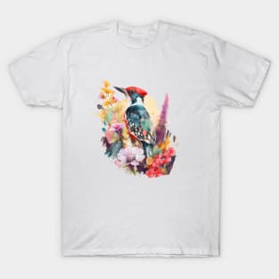 Woodpecker Floral T-Shirt